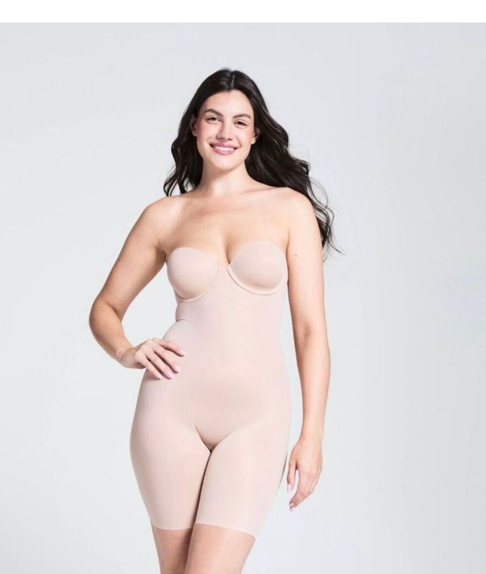NWOT assets by spanx - strapless multiway bodysuit shapewear beige  - no straps